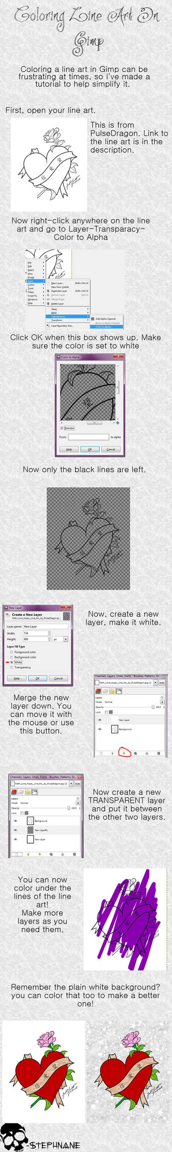 GIMP LINE ART COLORING TUT