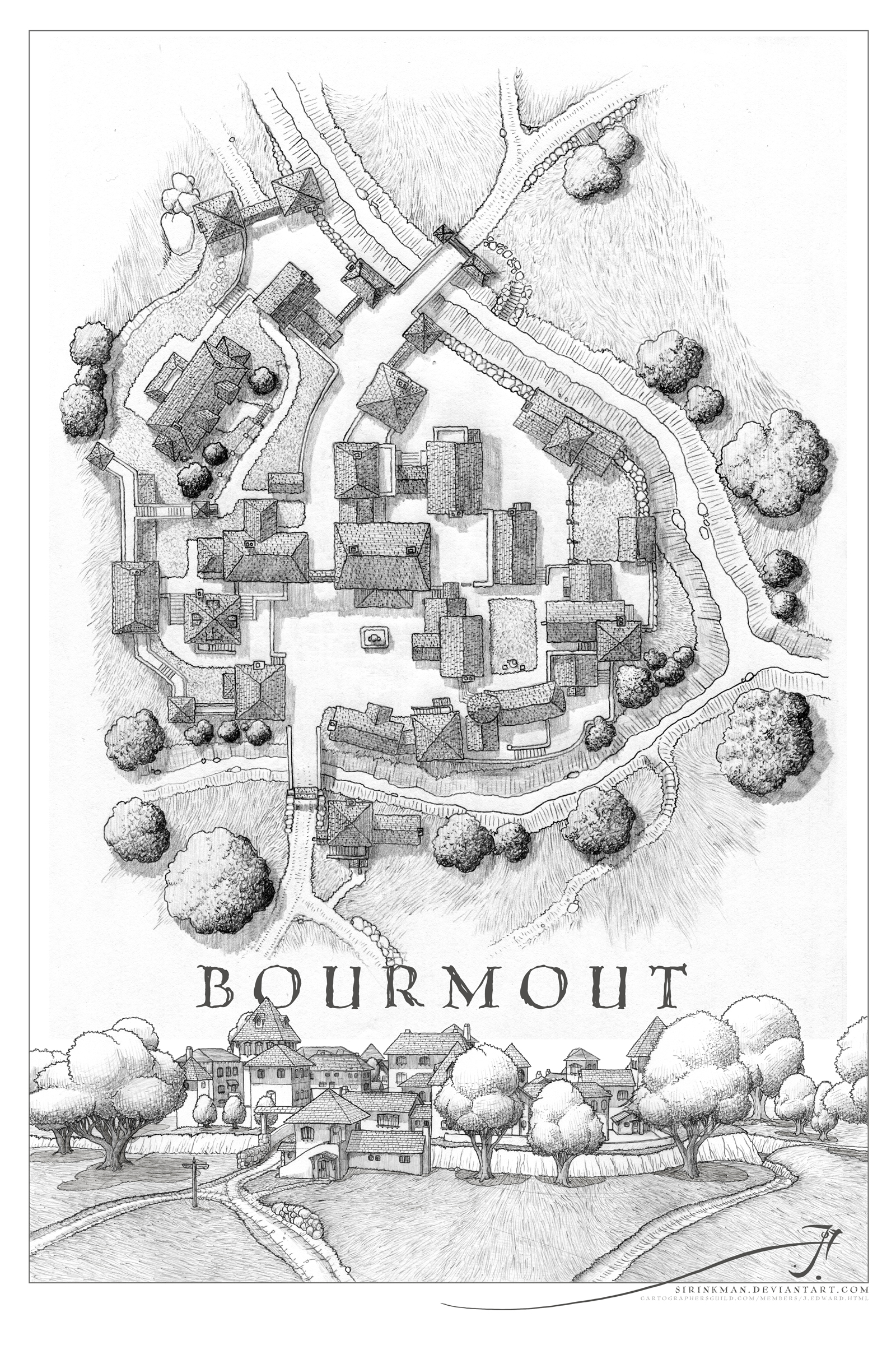 Bourmout [uncolored] with perspective