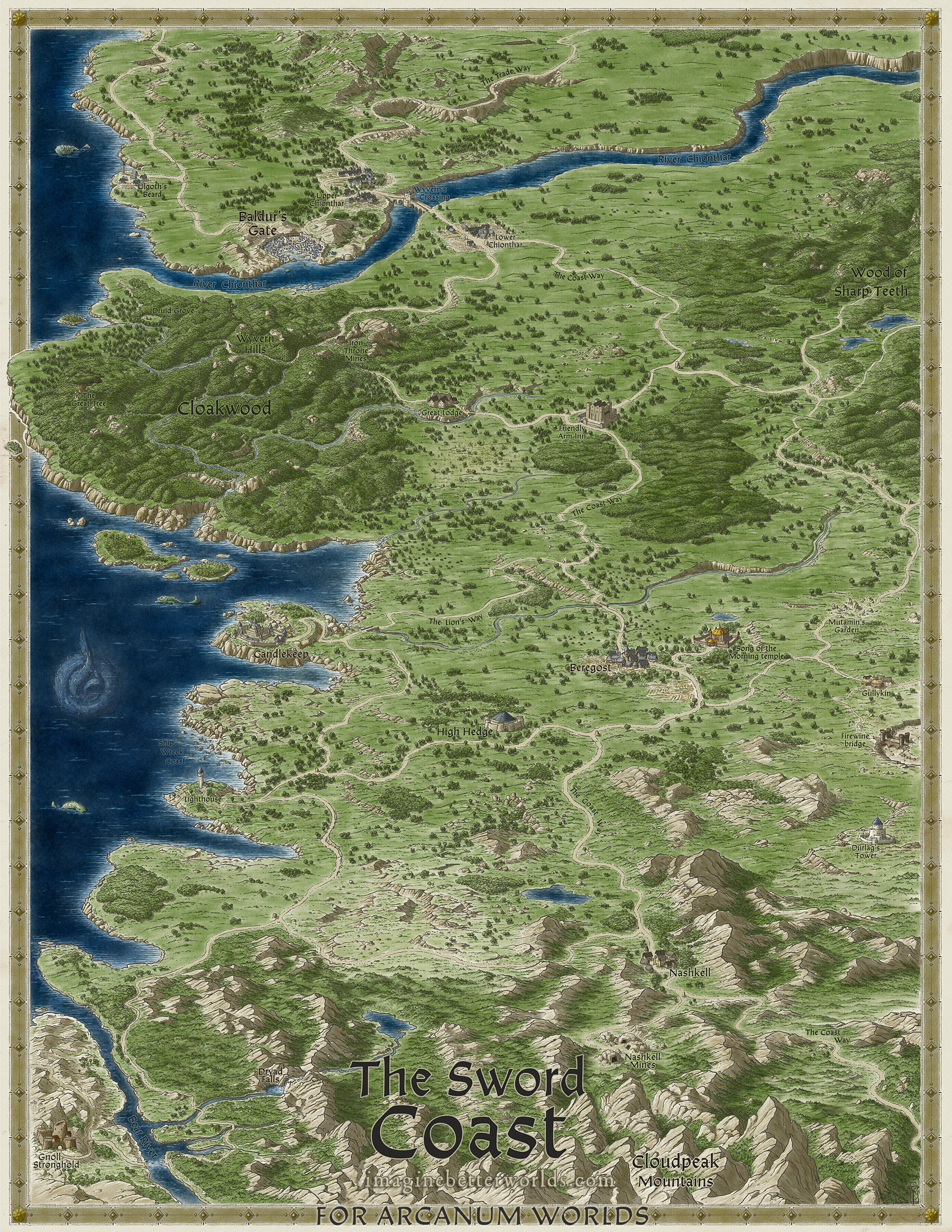 Sword Coast Map Baldurs Gate