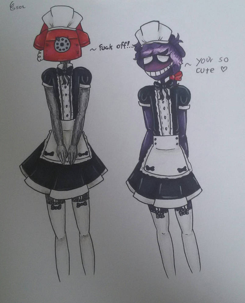 Purple Guy And Phone Guy In Maid Dress By Creepergirl502 On Deviantart Purple Guy And Phone Guy In Maid Dress By Creepergirl502 On Deviantart