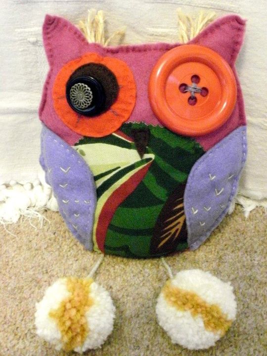 Custom made owl cushion