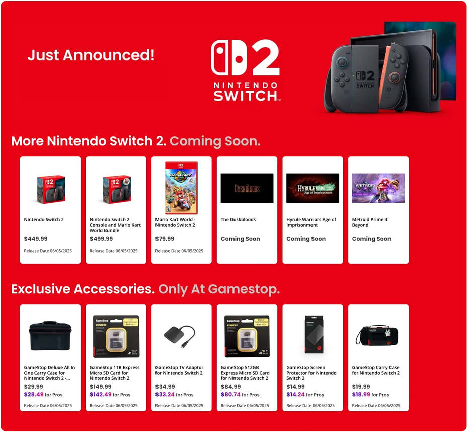 Gamestop Poster Scan Gamestop Weekly Ad (April 2025): Nintendo Switch 2 by MugenPlanetX on ...