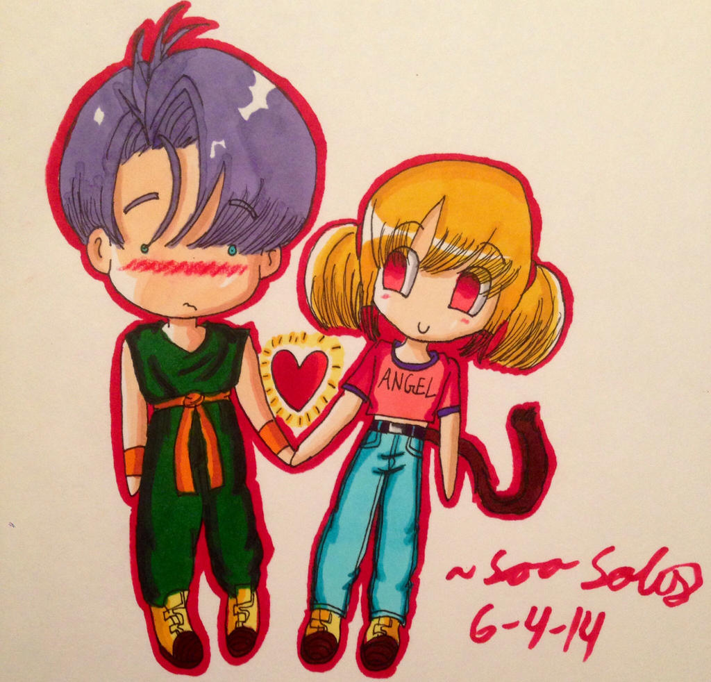 Request: Trunks and Angel Rose as kids ^^