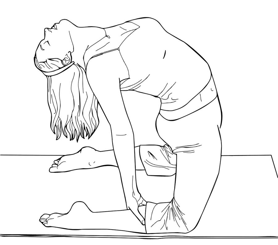 Camel Pose Lineart