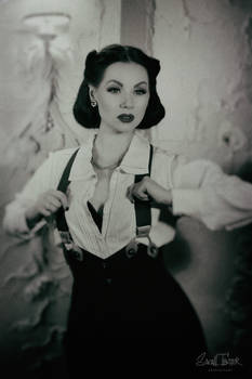 vintage bw portrait of Miss Strange