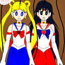 Sailor moon and sailor mars puppets