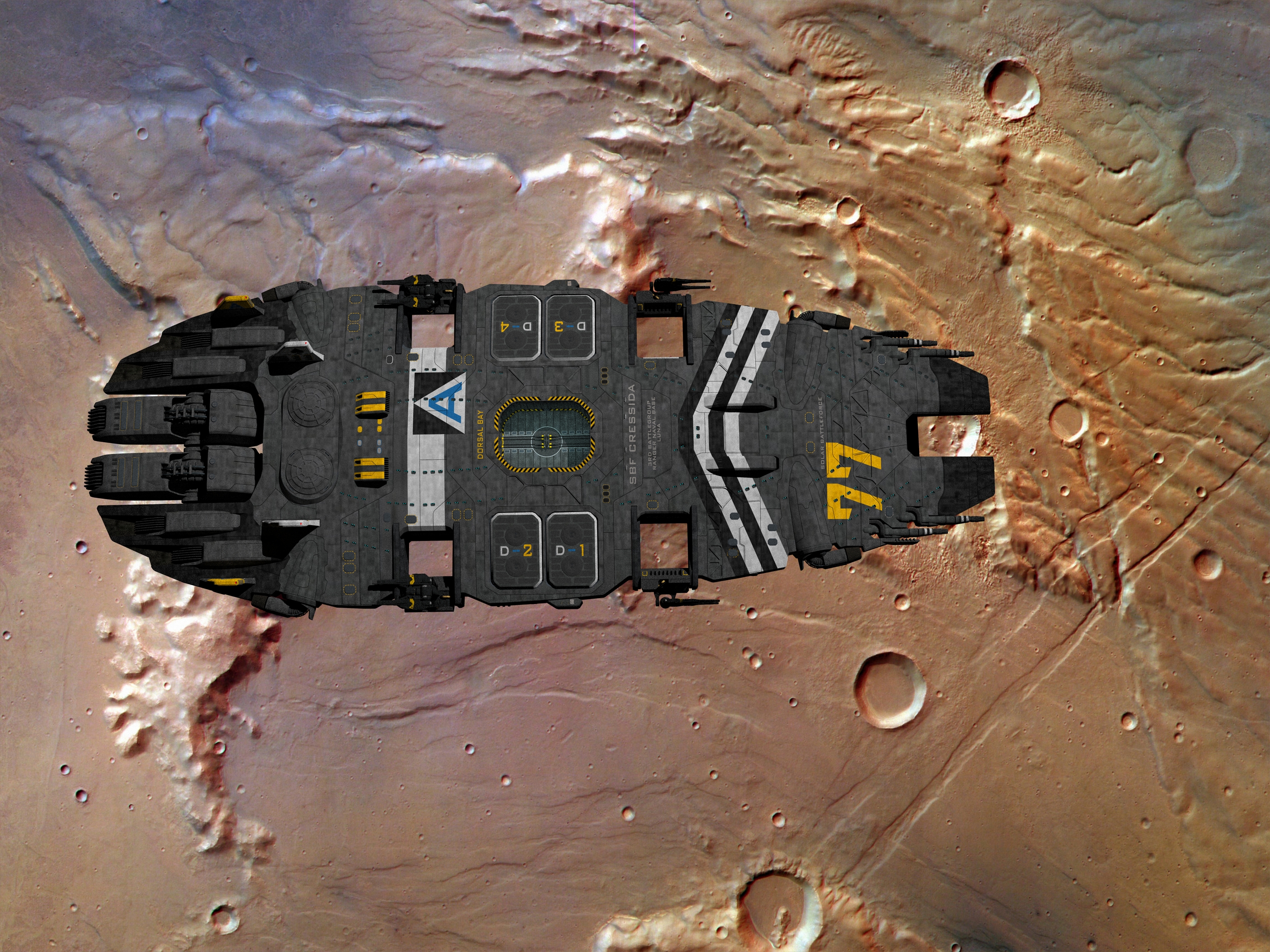 SBF Cressida in orbit over Mars