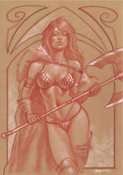 Red sonja toned commission