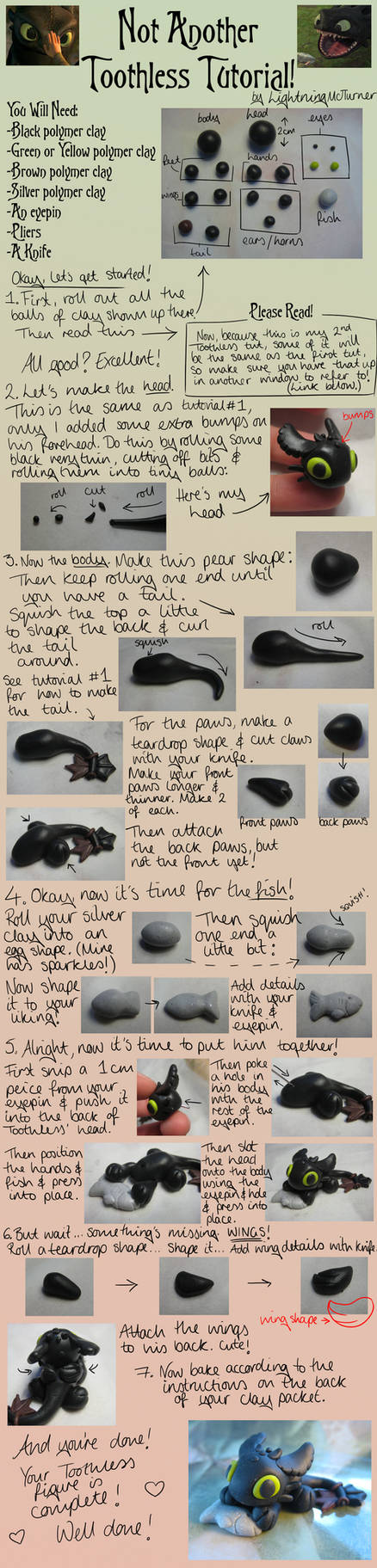 Another Toothless Clay Tutorial! by LightningMcTurner