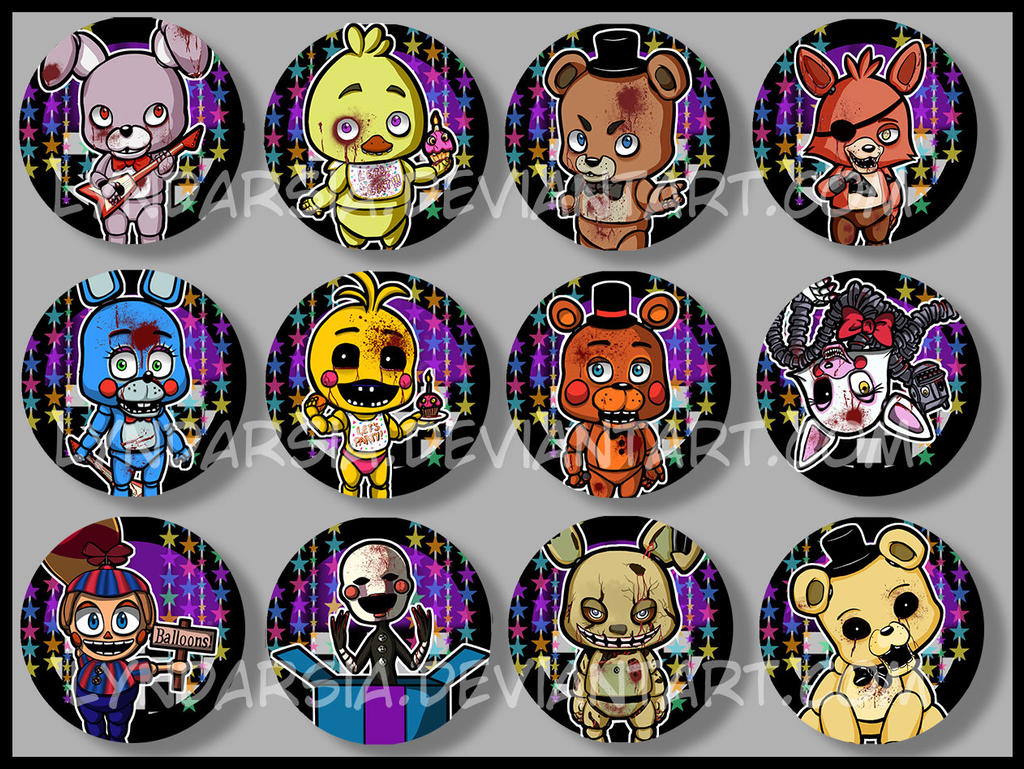 Five Nights at Freddy's Buttons