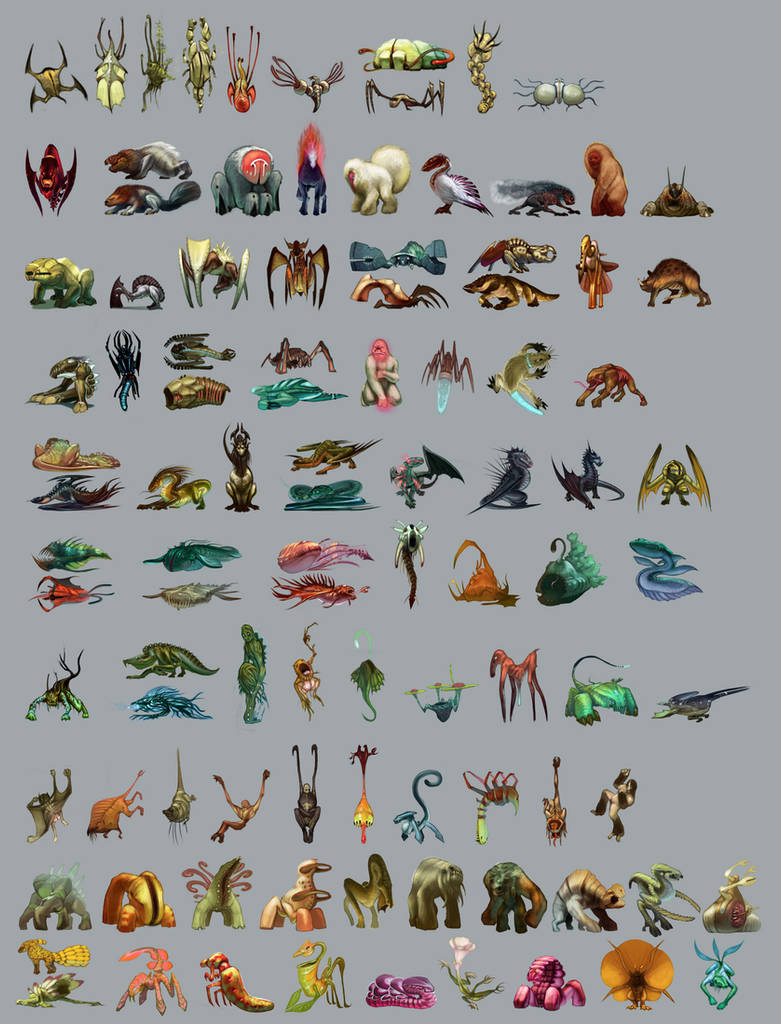 Tops Creature Types 100 Creatures by jameswolf on DeviantArt