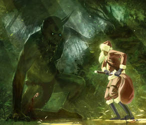 zombie ogre vs santa by jameswolf