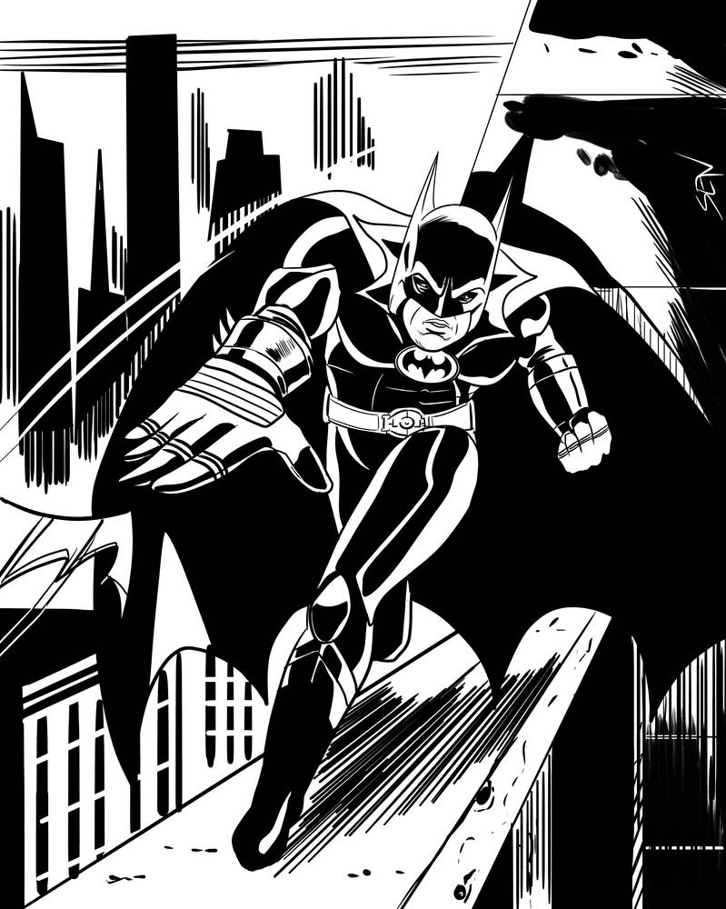 Keaton Batman Ink by MOTive777 on DeviantArt