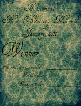 HistNoWriMo Winner's Certificate