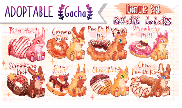 [OPEN] Adoptable Gacha Cute Monster Food (Donuts)