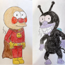 Anpanman and Baikinman as Simpsons Characters