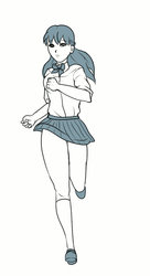 School Girl Running Late (Animated Run Cycle)