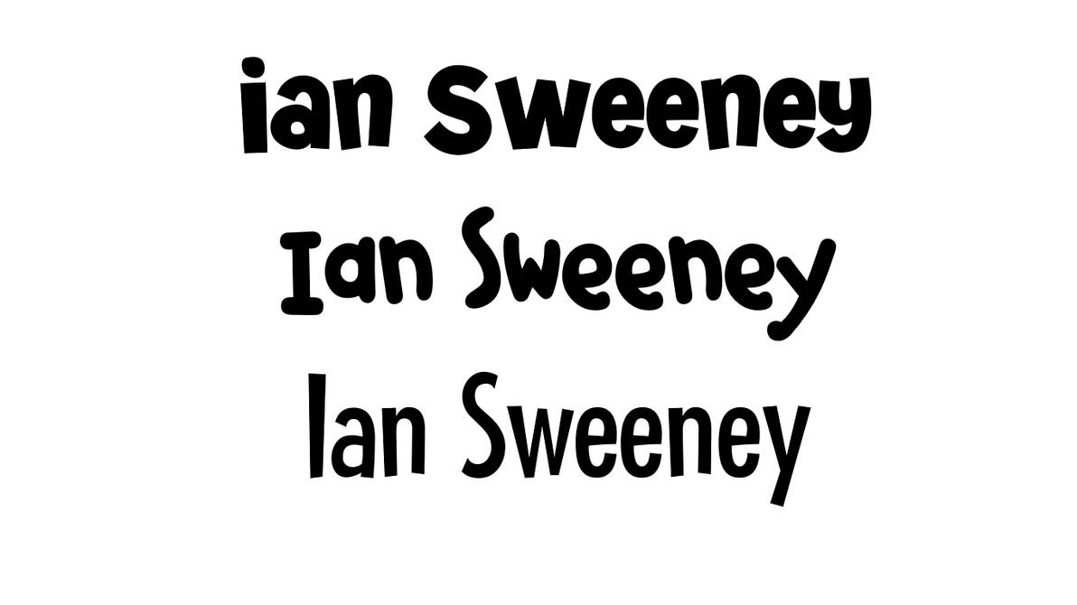 My name in 3 different VeggieTales Fonts by IanandArtBackUp on DeviantArt