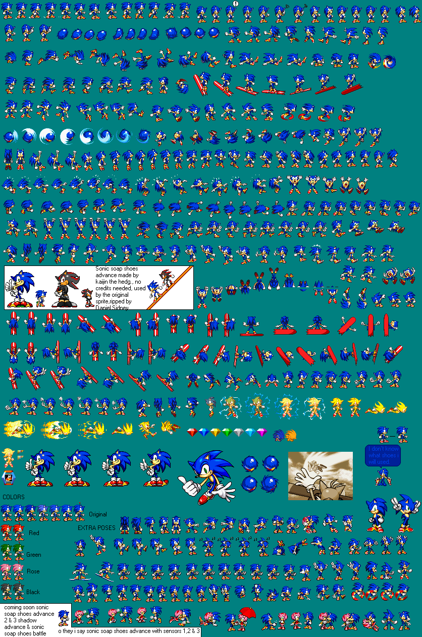 Sonic soapshoes Advance sprite by kaijinthehedgehog on DeviantArt