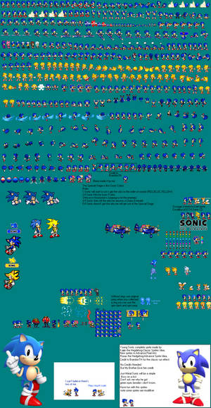 Young Sonic Advance Sprites Complete Version