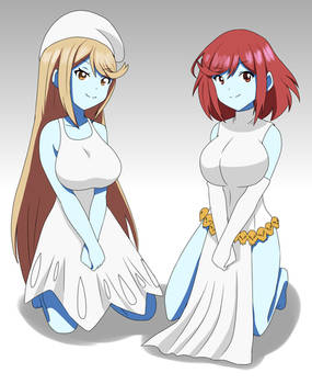 Smurfette Mythra and Mystique Pyra by studiodraw