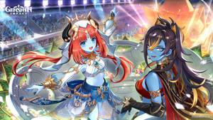 Blue Skinned Nilou and Dehya