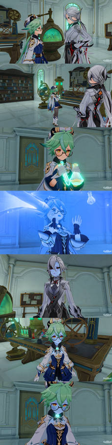 Sucrose's Blue Experiment Goes Wrong (Arlecchino)