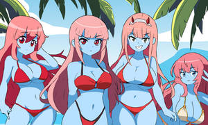 The Beach Blue Girls by AokuHhan (Fixed)