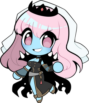 Blue Skinned Chibi Mori Calliope by crankiereddy