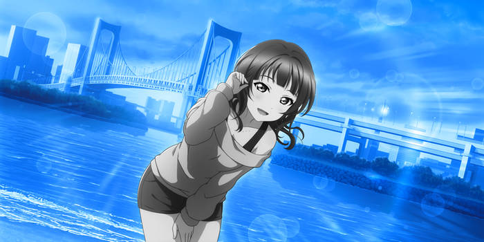 Karin Asaka in Black and White with Blue