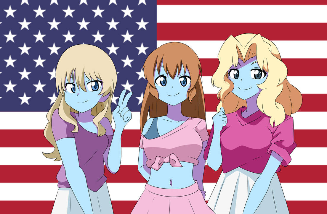 Blue Skinned American Girls by Studiodraw by AlexArgentin on DeviantArt