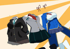 Toru Hagakure, Rin Shibuya and Lilia Kudelfeyt