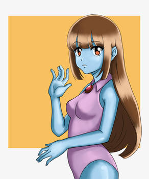 Chica con Piel Azul 2 by Jane Lasso