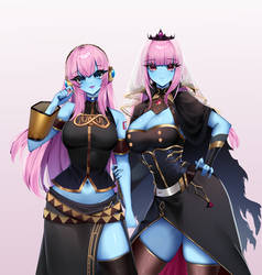 Blue Skinned Luka and Calli by Dorobo Ne