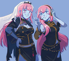 Blue Skinned Calli and Luka by Annie R.