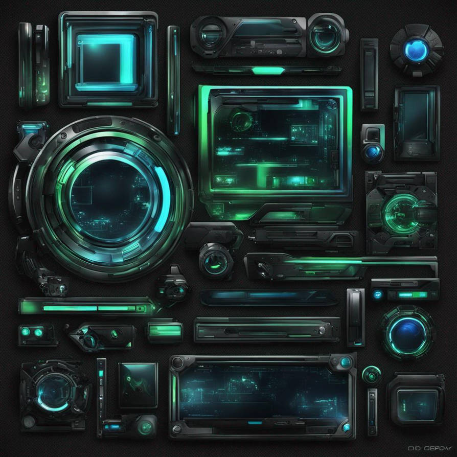 black chrome blue chrome Bluegreen chrome Hud tech