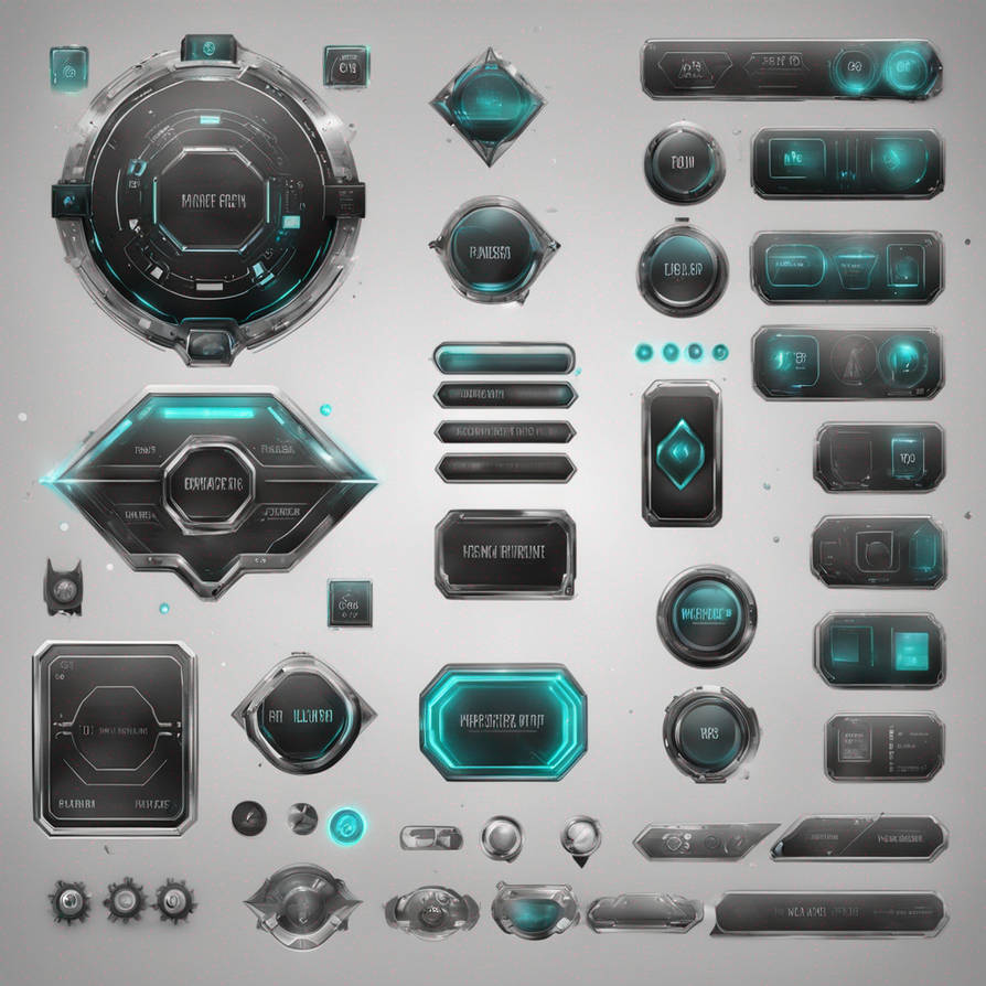 One Shape Interface Metallic reflective chrome interface shape HUD hea by AdrenalineGrafix ...