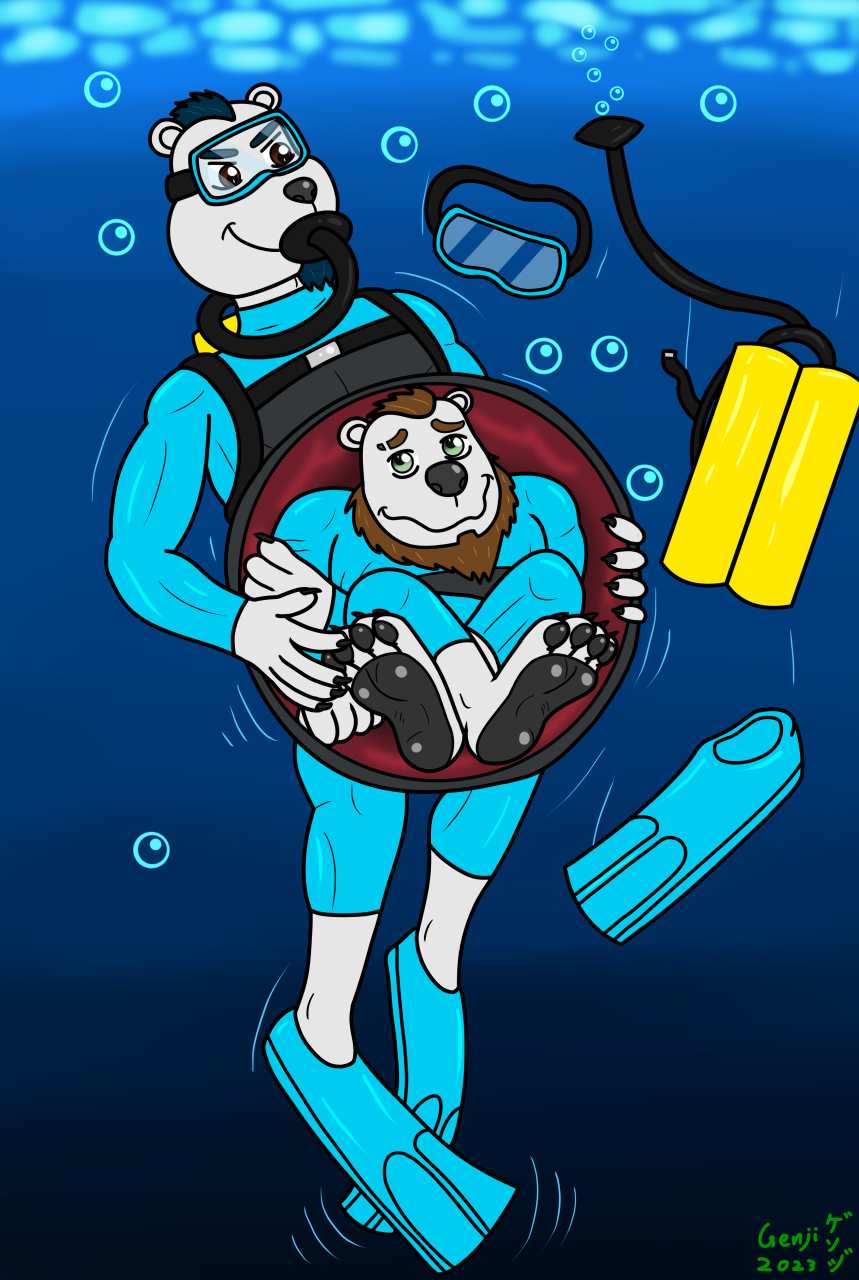 Polar Bear Scuba Diver Lunch by SuperGenji on DeviantArt