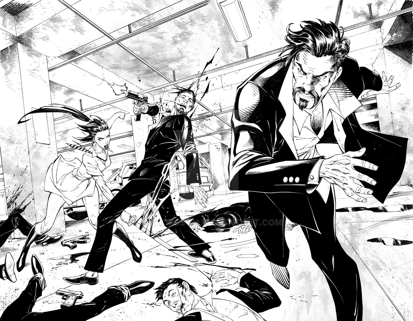 Sentry Shadow Form Shadow Sentry: Origins1 pg2-3 inks by SaviorsSon on DeviantArt