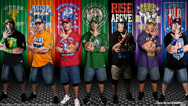 WWE John Cena Multi-Color Wallpaper Widescreen