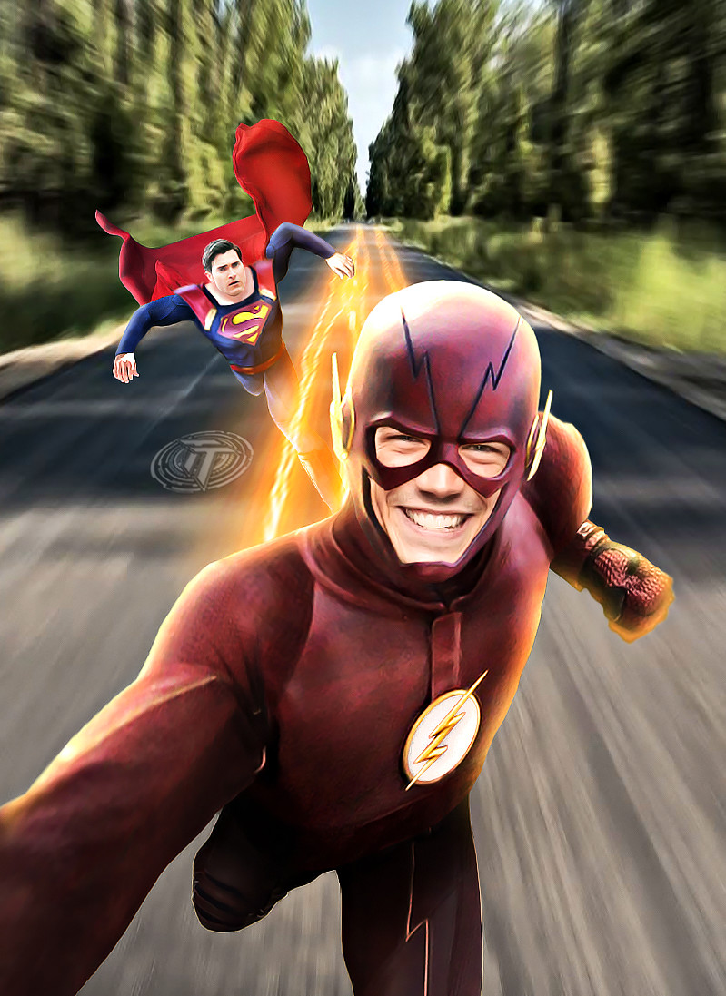 The Flash and Superman Selfie