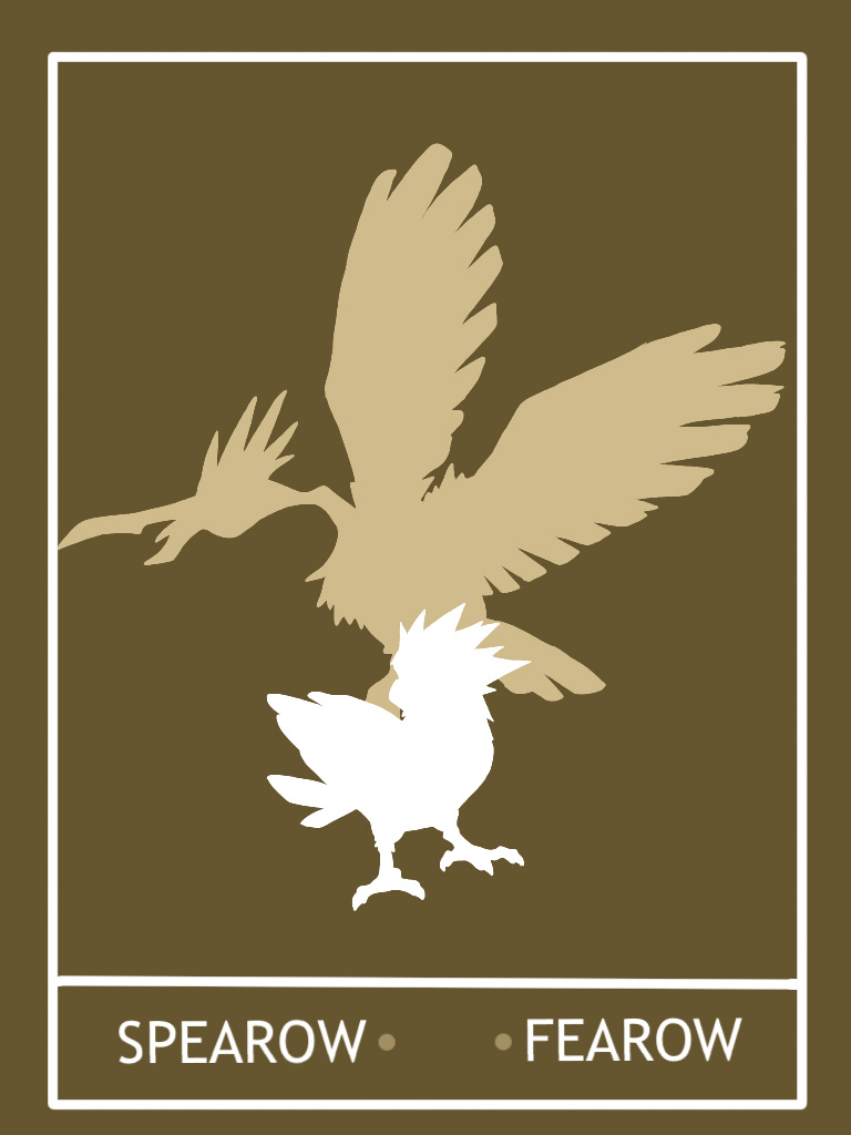 Pokemon Spearow - Fearow Minimalist Poster