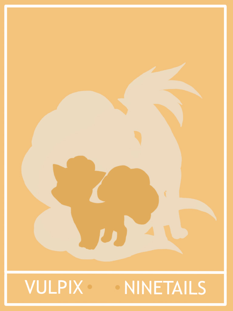Pokemon Vulpix - Ninetails Minimalist Poster
