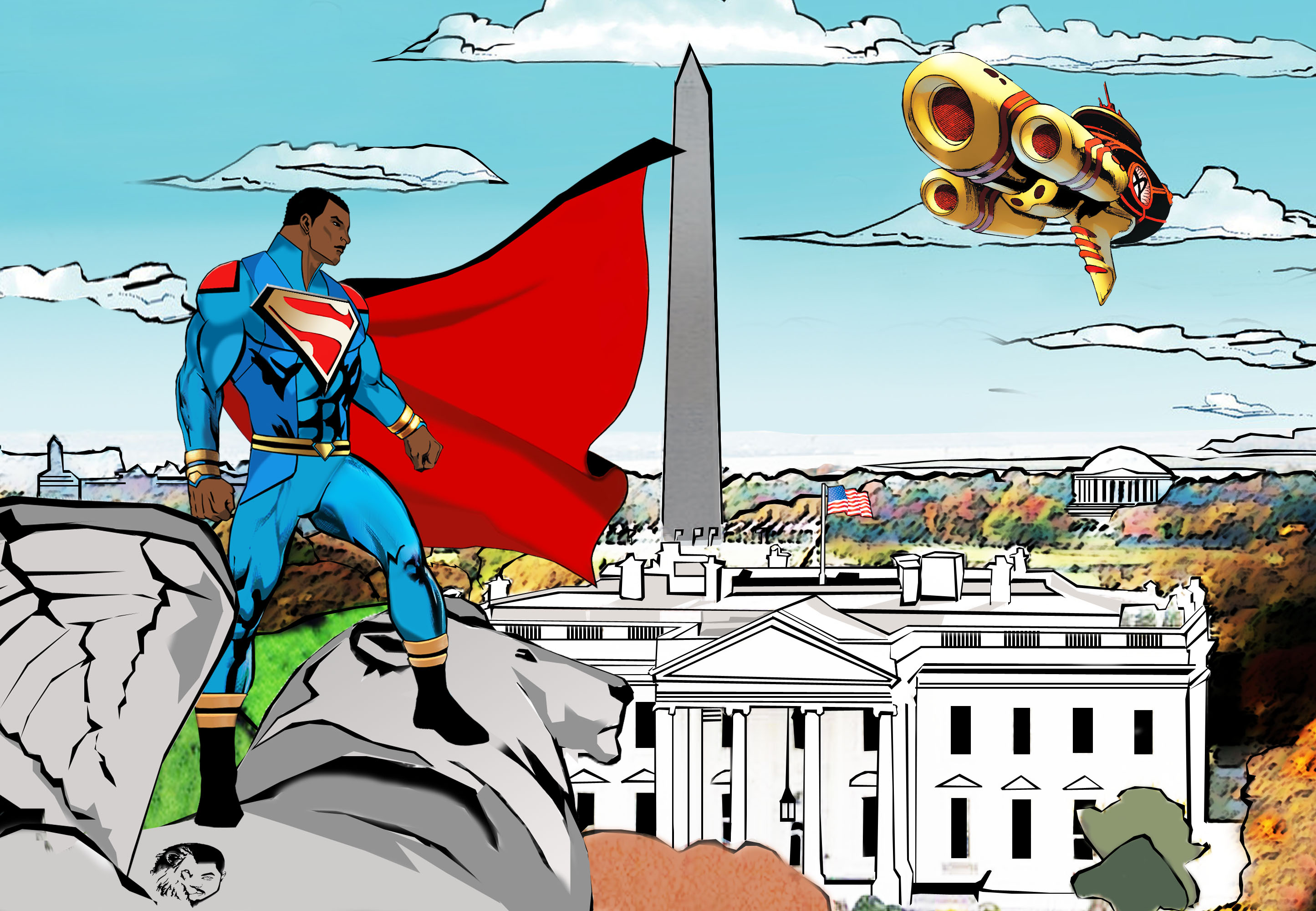 Superman looking over Washington . by Blackliongraphix on DeviantArt