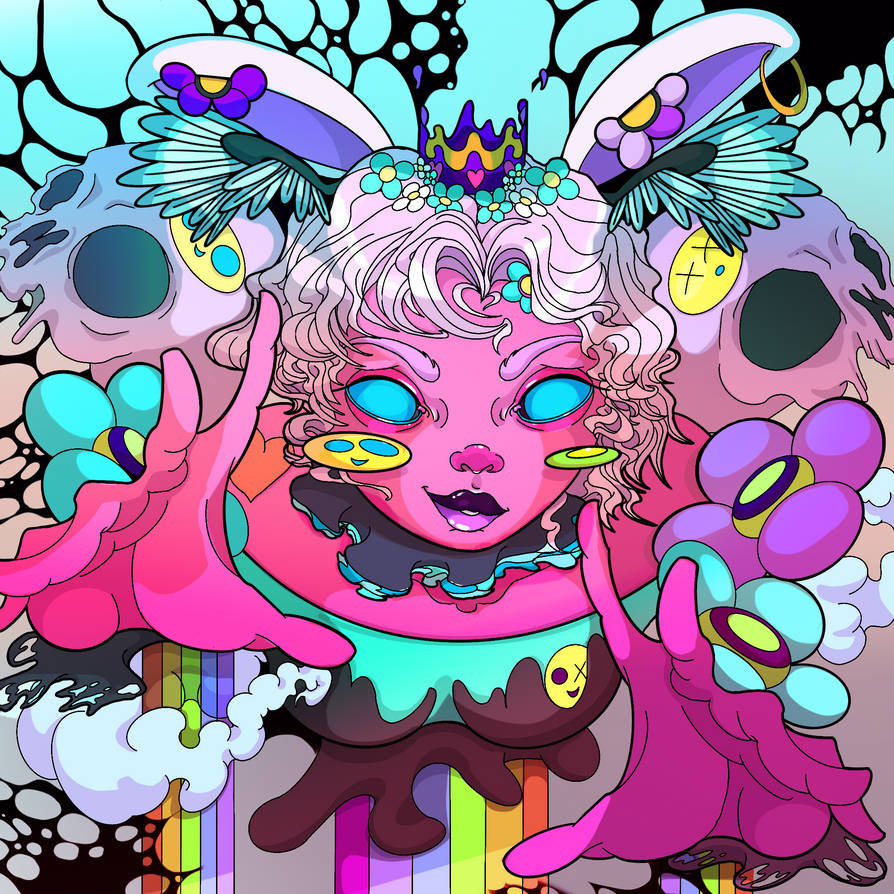 Rainbow Rabbit Deviantart Rainbow Bunny Away! by Mushbunny on DeviantArt