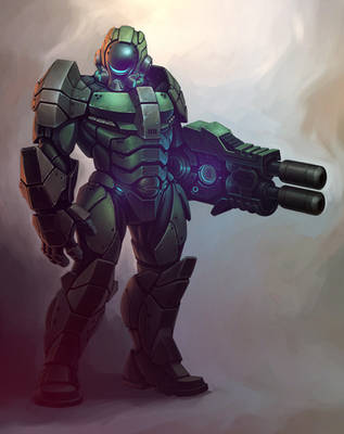 Heavy armored trooper by KhezuG