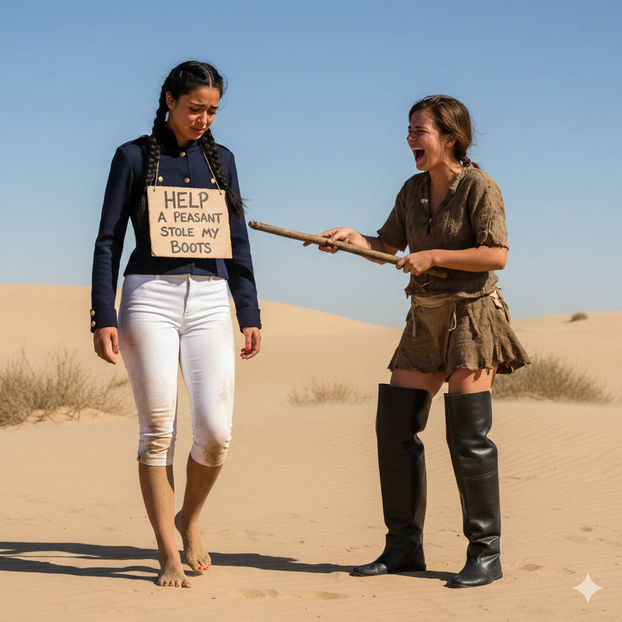 DESERT SOILDER DEBOOTED BY PEASANT by ridingboots12 on DeviantArt