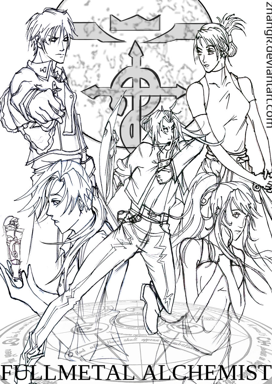 Fullmetal Alchemist Poster Lineart