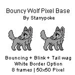 50x50 Bouncy Wolf Pixel Base Download