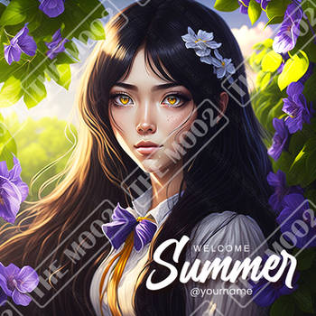 Welcome summer social media post template